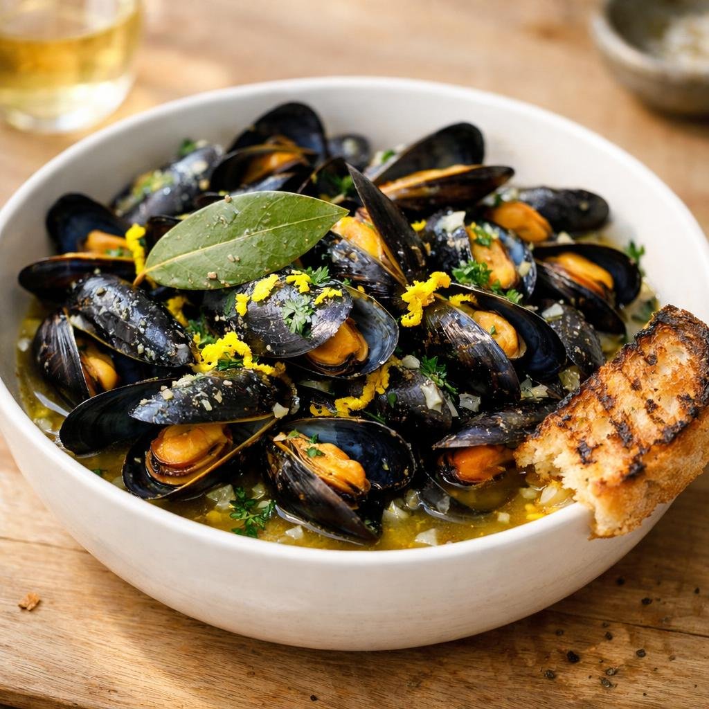 Moules marinières au laurier