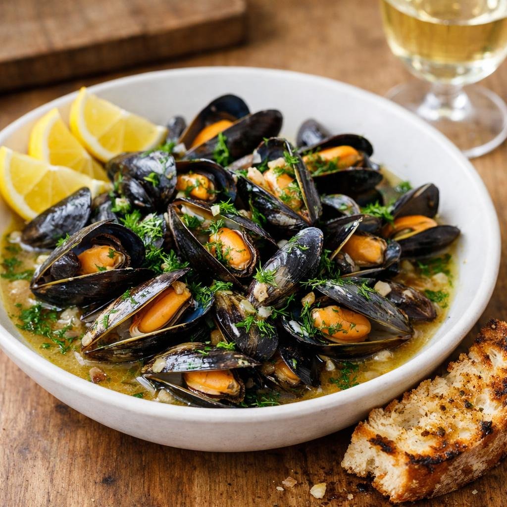 Moules vapeur au court bouillon