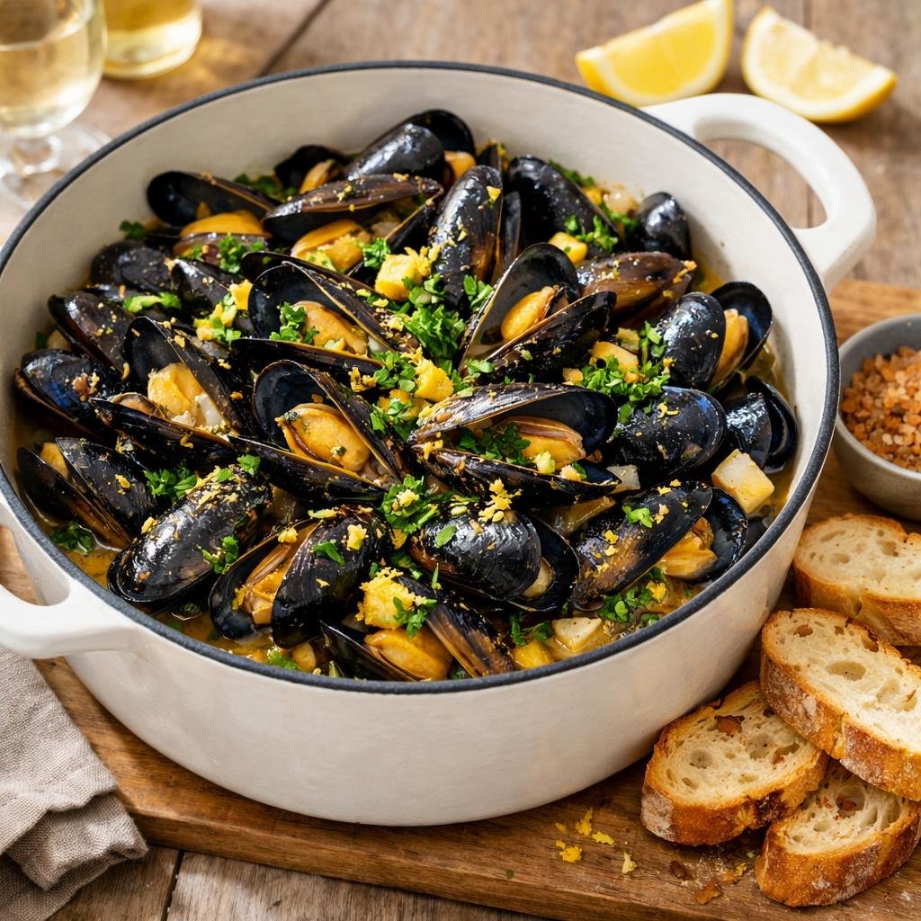 Moules vapeur sel fumé