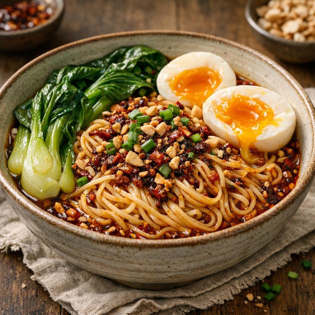 Nouilles au chili croustillant Sichuan — Bol gourmand avec Crispy Chili Oil - Sichuan Style