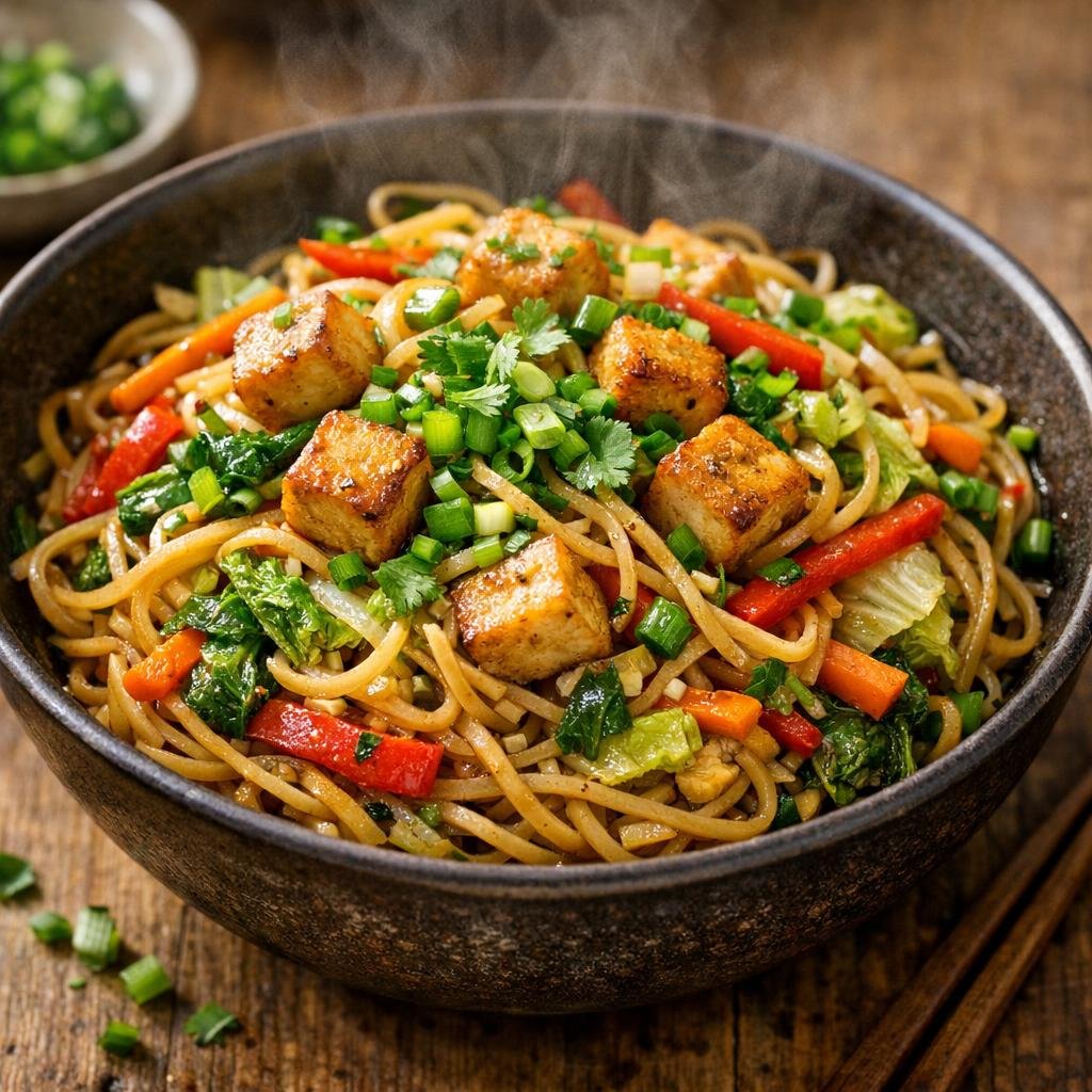 Nouilles sautées au tofu et Wok Gourmand pour 4 avec Wok Gourmand