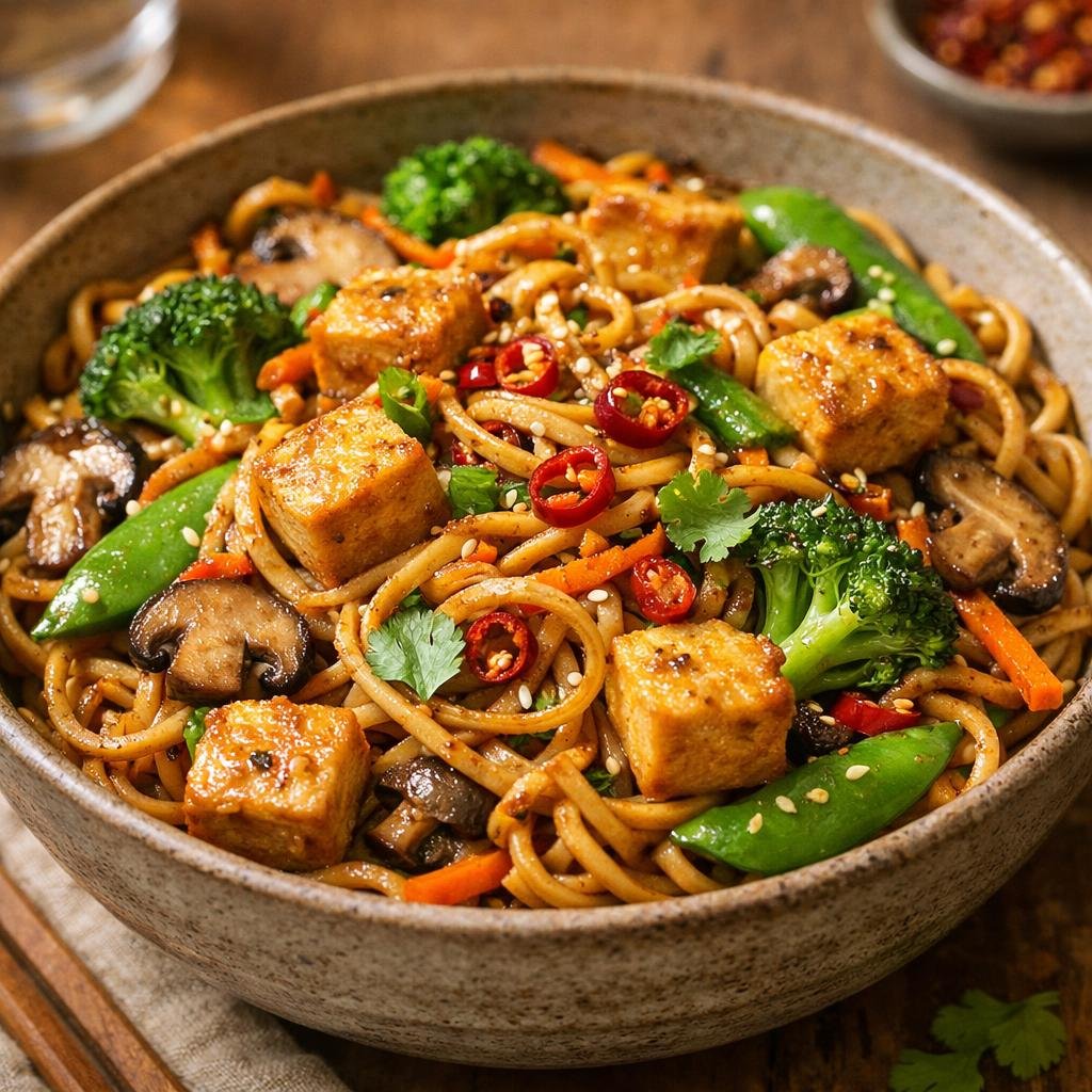nouilles sautées pimentées