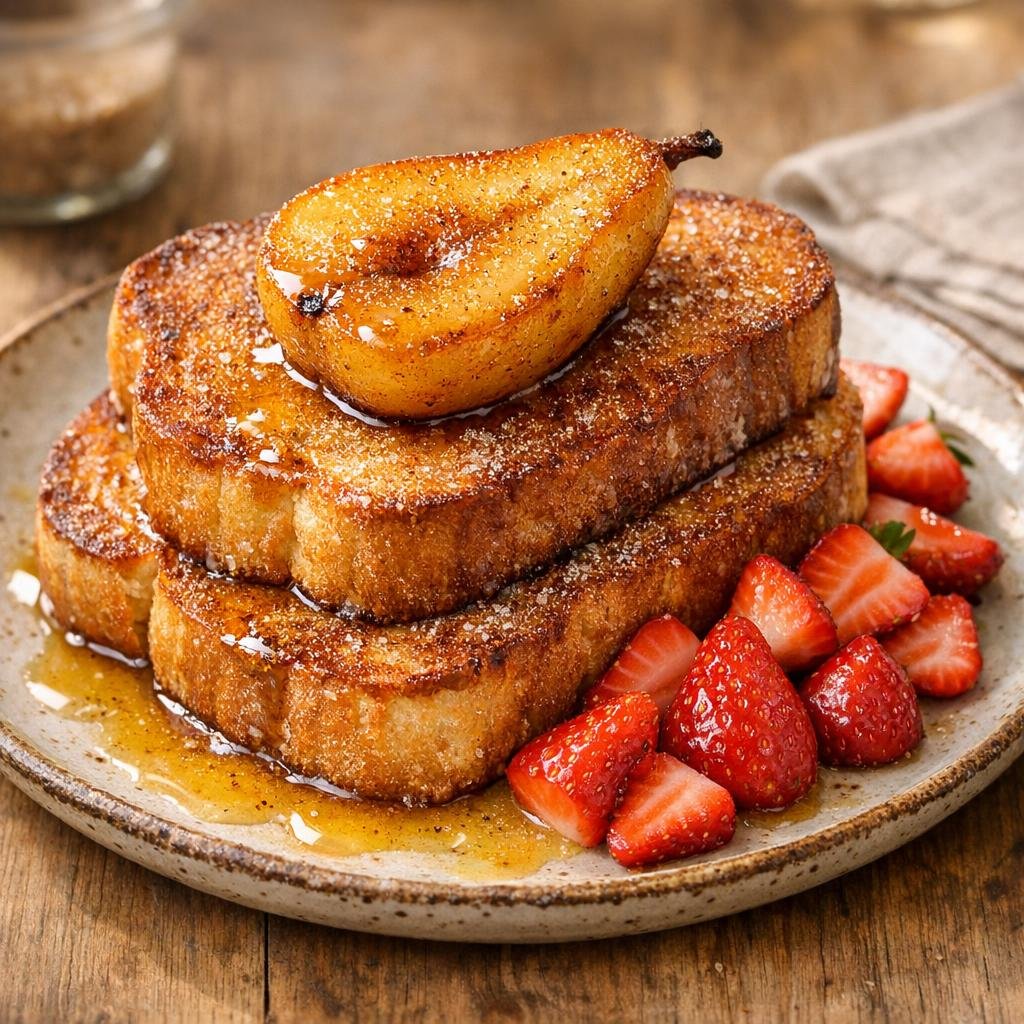 Pain perdu doré au Sucre à la vanille de Madagascar avec Sucre à la vanille de Madagascar