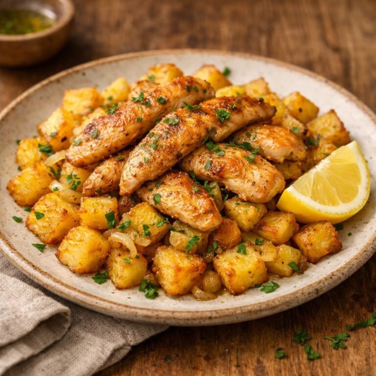 patates sautées au poulet