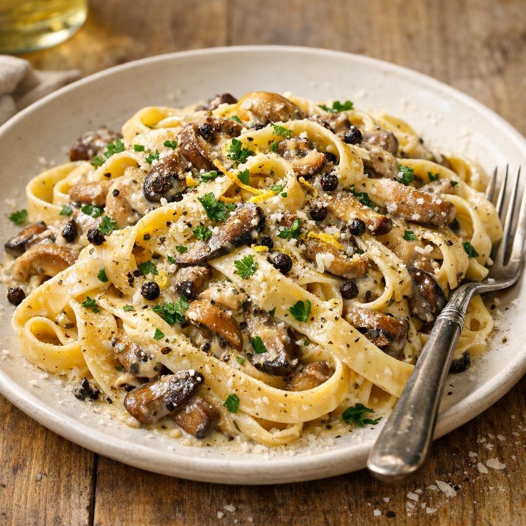 pâtes aux champignons