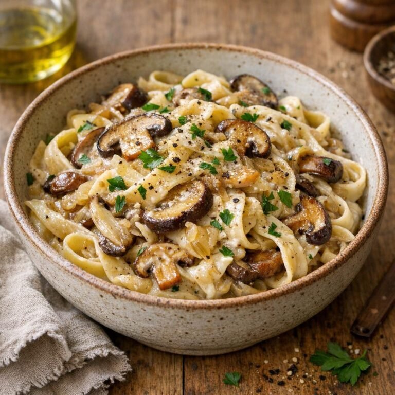 Pâtes crémeuses à la sauce aux champignons avec Assemblage Fond de sauce