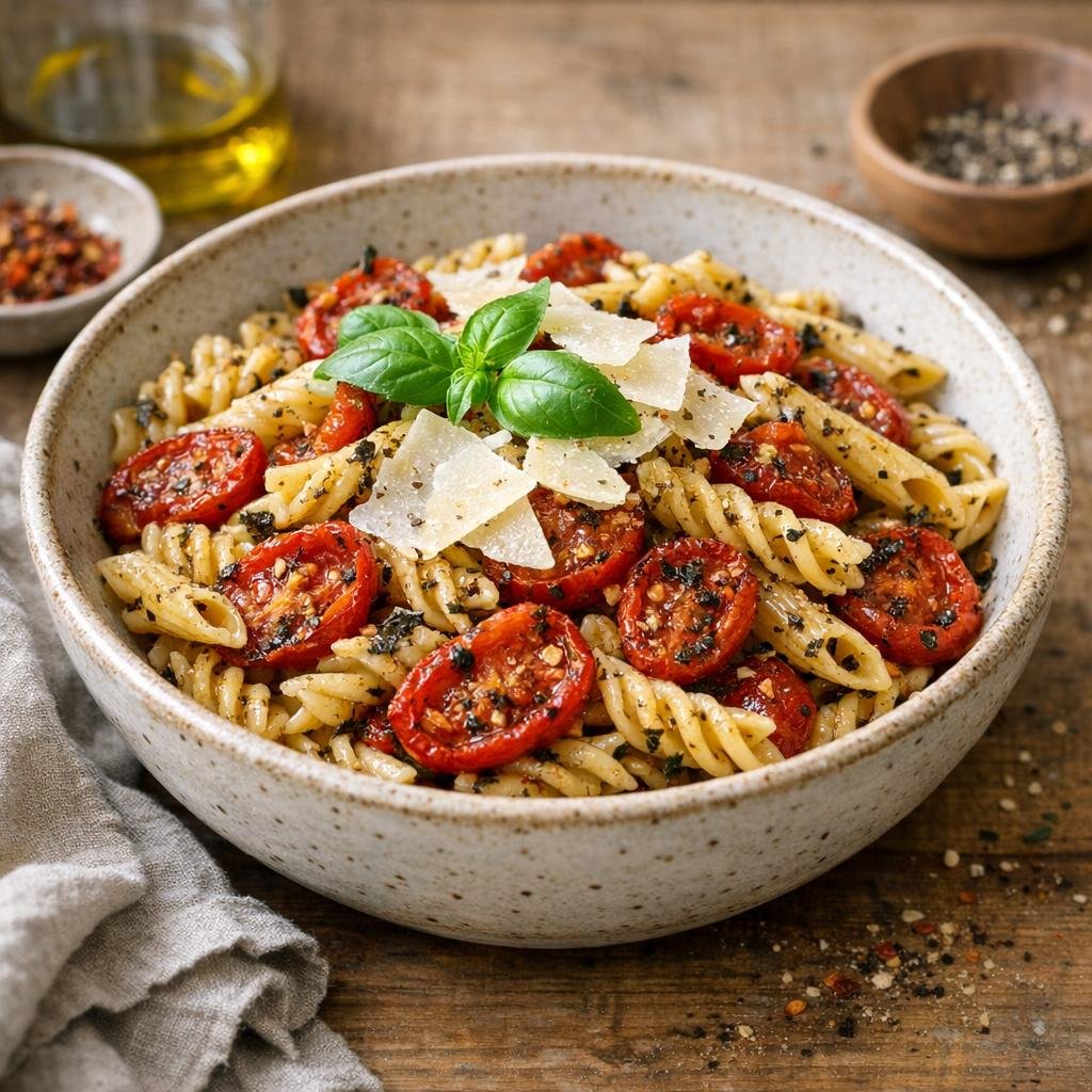 pâtes tomates rôties