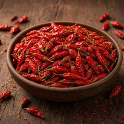 Piment oiseau ou Pili-pili rouge sec entier - Les Épices Curieuses