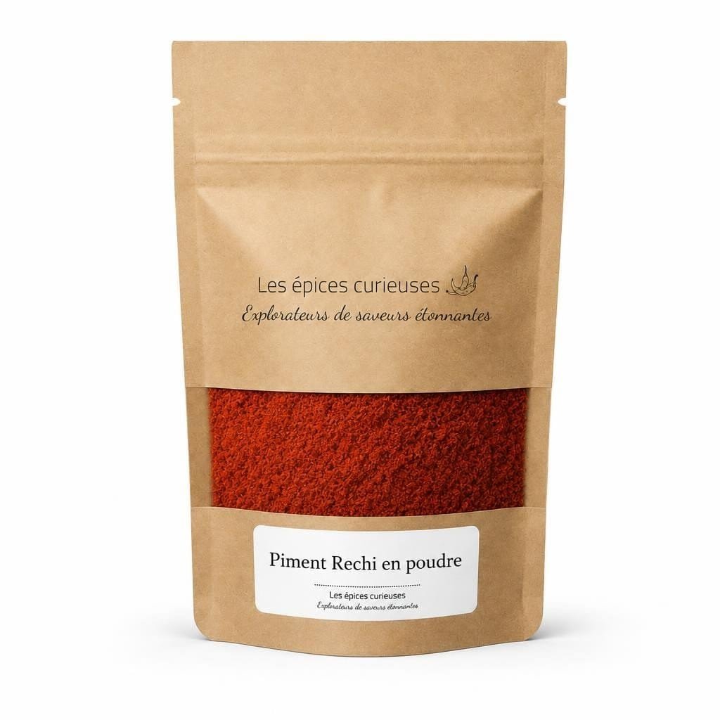 Piment Rechi en poudre - Packaging - Les Épices Curieuses