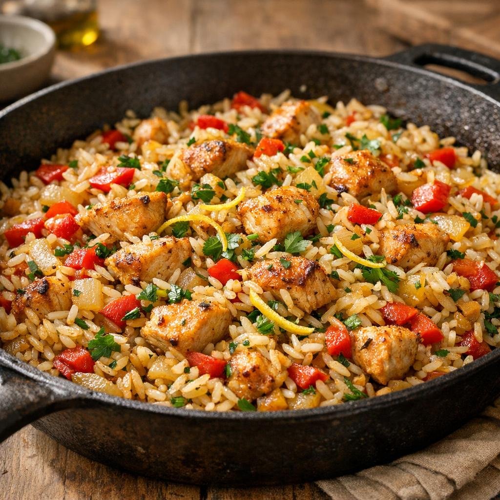 poêlée riz poulet
