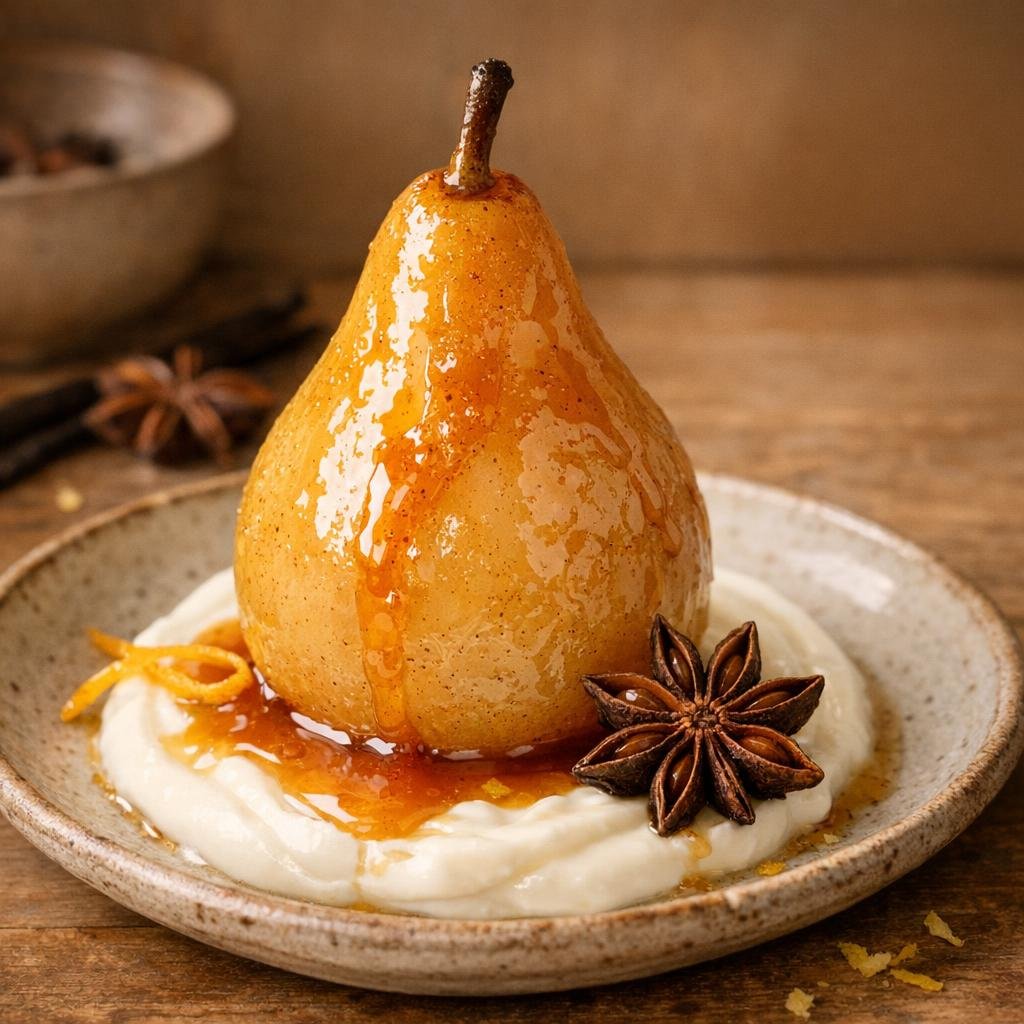 Poires pochées à la badiane