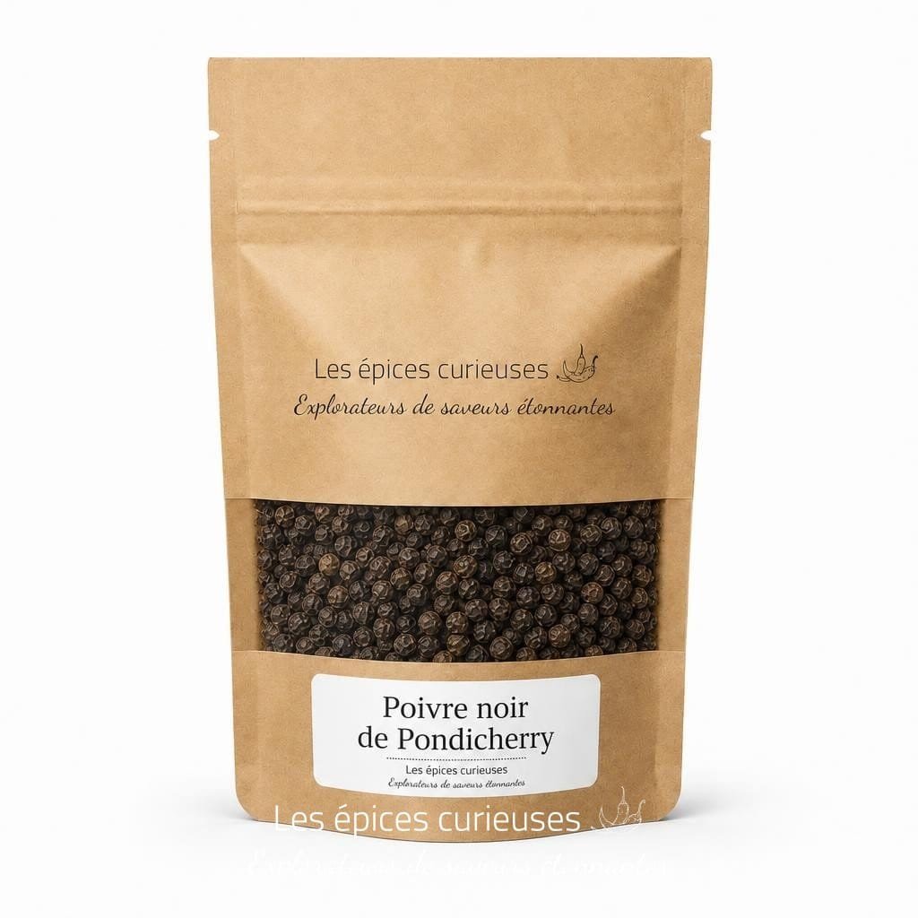 Poivre noir de Pondicherry - Packaging - Les Épices Curieuses
