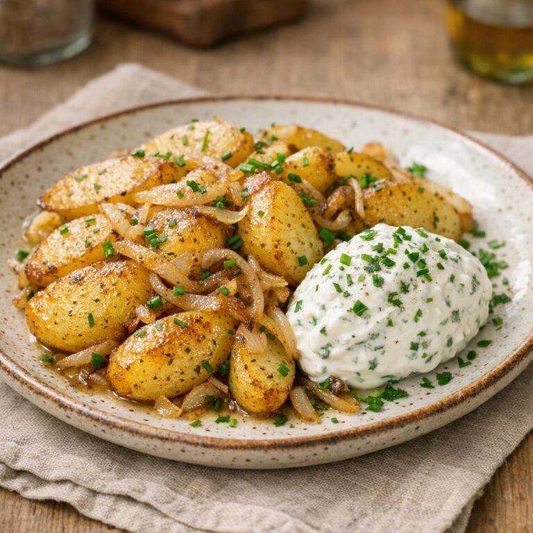 Pommes de terre au carvi, sautées et fromage blanc avec Carvi moulu