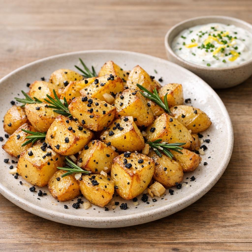 Pommes de terre au sel noir