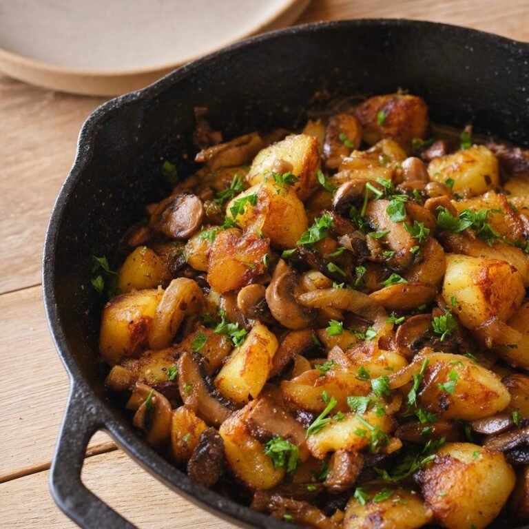 Pommes de terre sautées à l'ail semoule fine et champignons avec Ail semoule fine