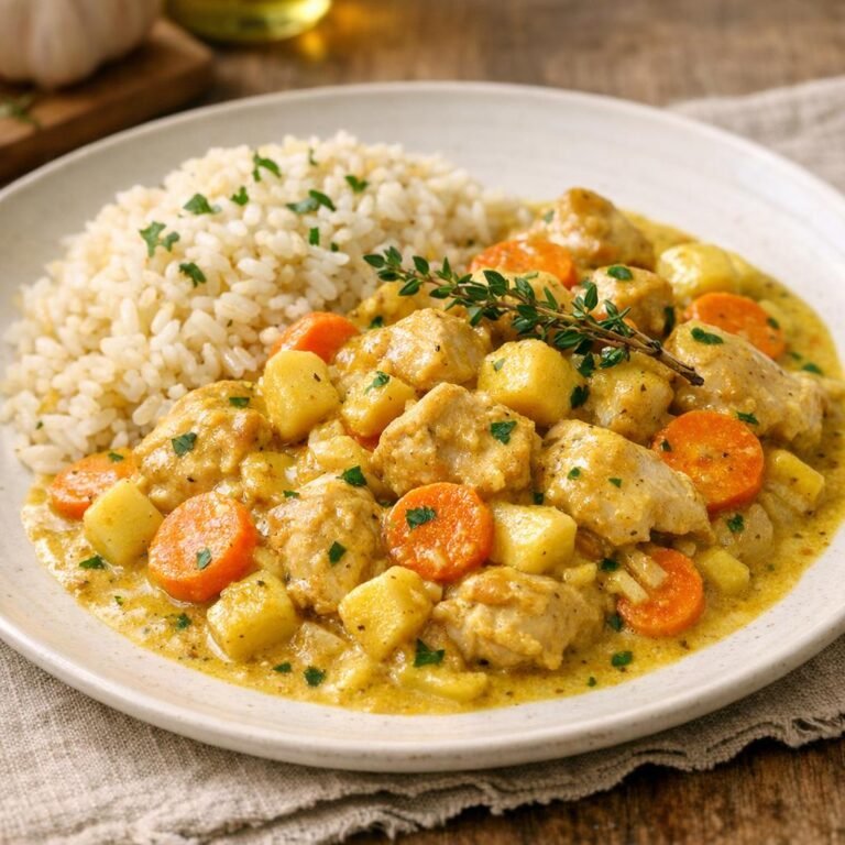 Poulet au Curry Angevin crémeux et parfumé au thym avec Curry Angevin
