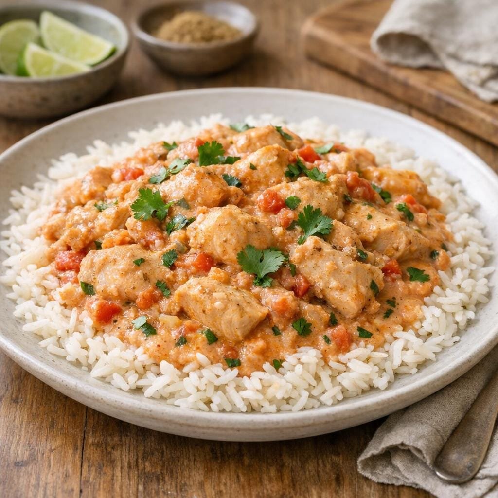 Poulet crémeux au kaloupilé et lait de coco parfumé avec Kaloupilé en poudre
