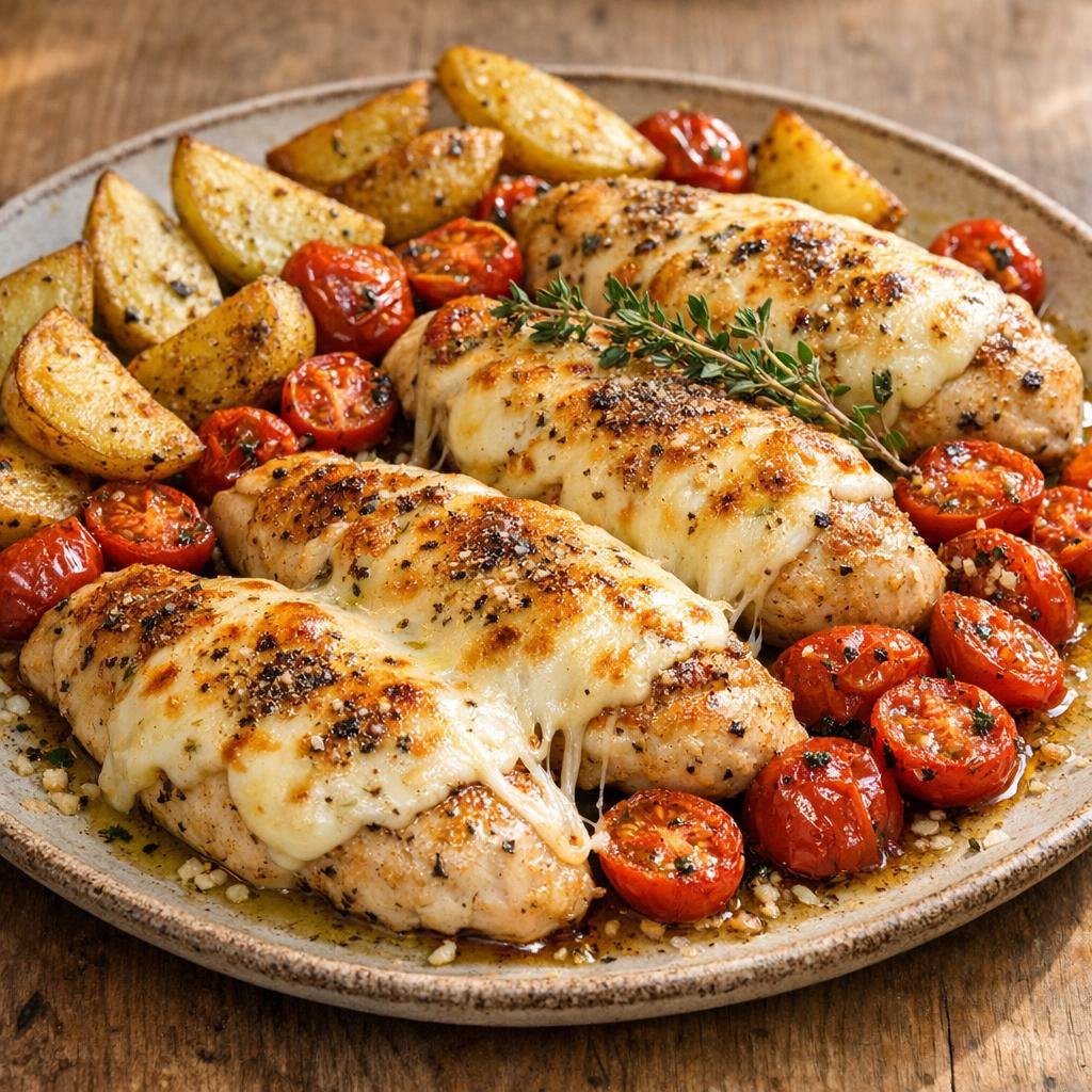 poulet gratiné mozzarella