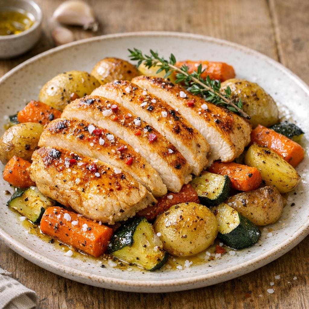 Poulet grillé assaisonné à la Fleur de sel Basque avec Fleur de sel Basque
