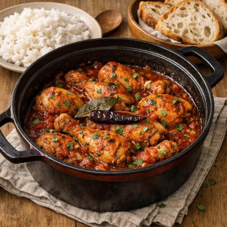 Poulet mijoté Serrano