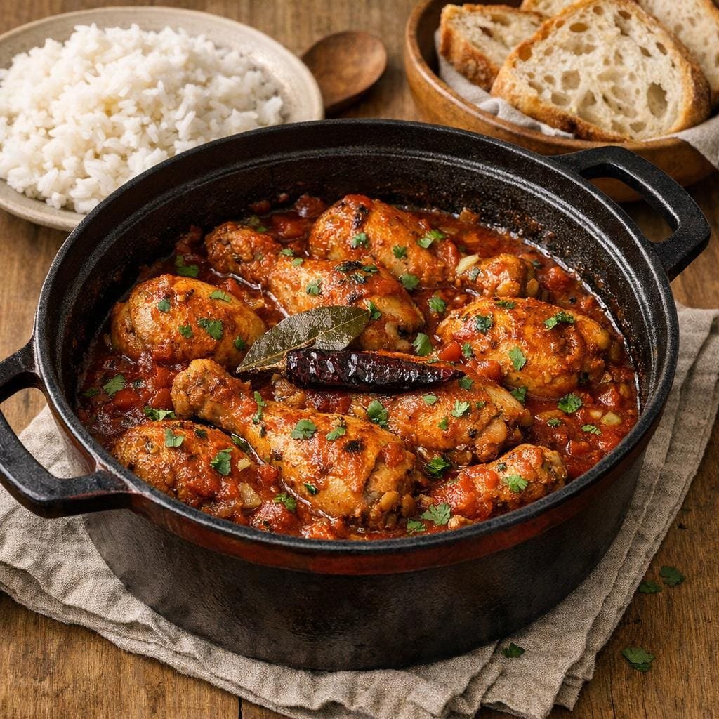 Poulet mijoté Serrano