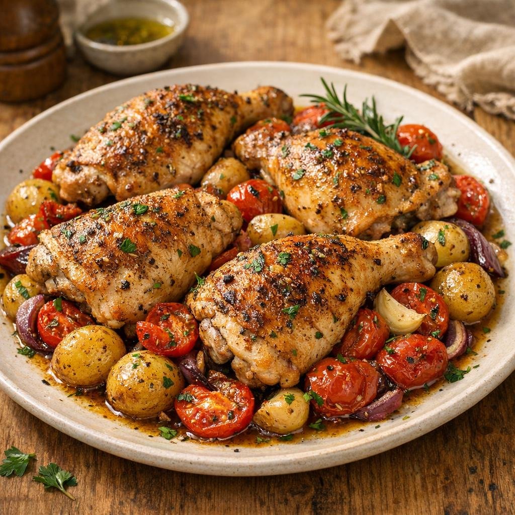 Poulet provençal au four aux tomates rôties avec Assemblage Fusion Provençale