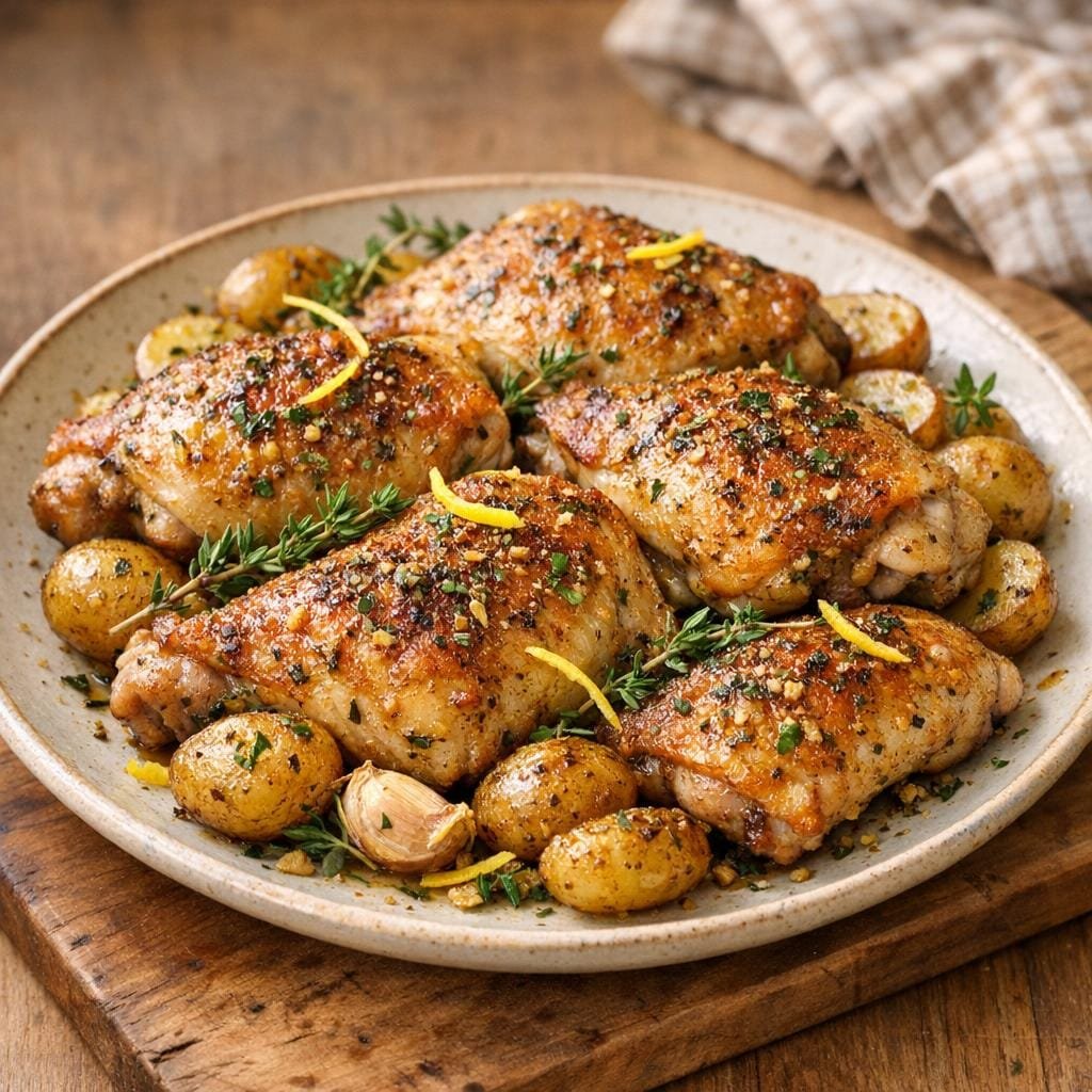 Poulet rôti estragon gourmand et pommes de terre avec Assemblage Aromatique - Estragon Gourmand