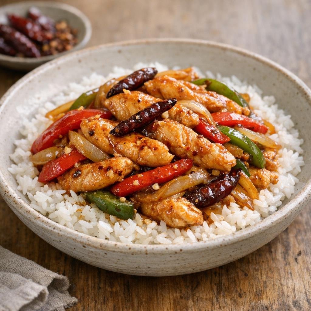 Poulet sauté au piment
