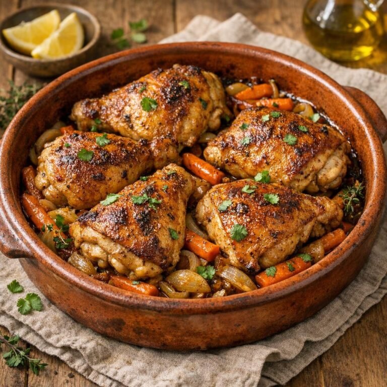 Poulet Terres d'Afrique et carottes glacées avec Terres d’Afrique