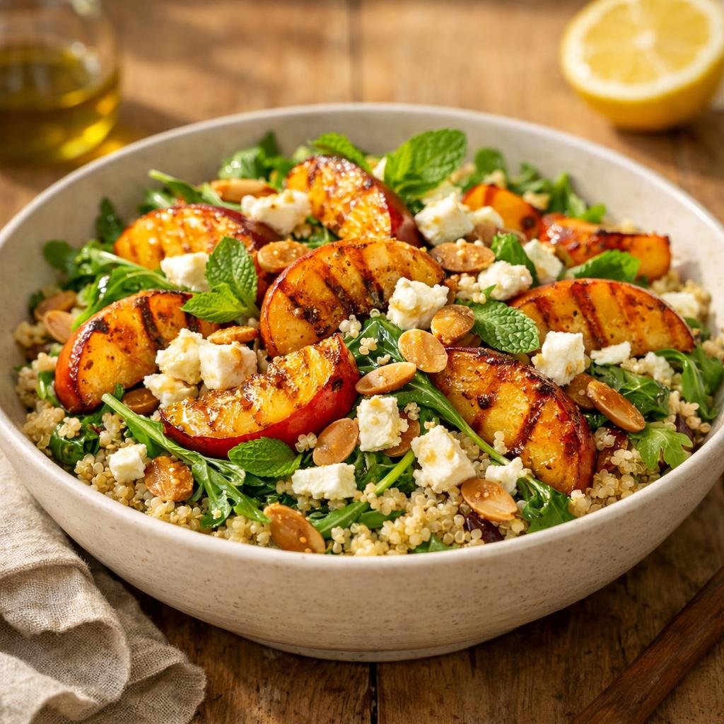 quinoa pêches grillées