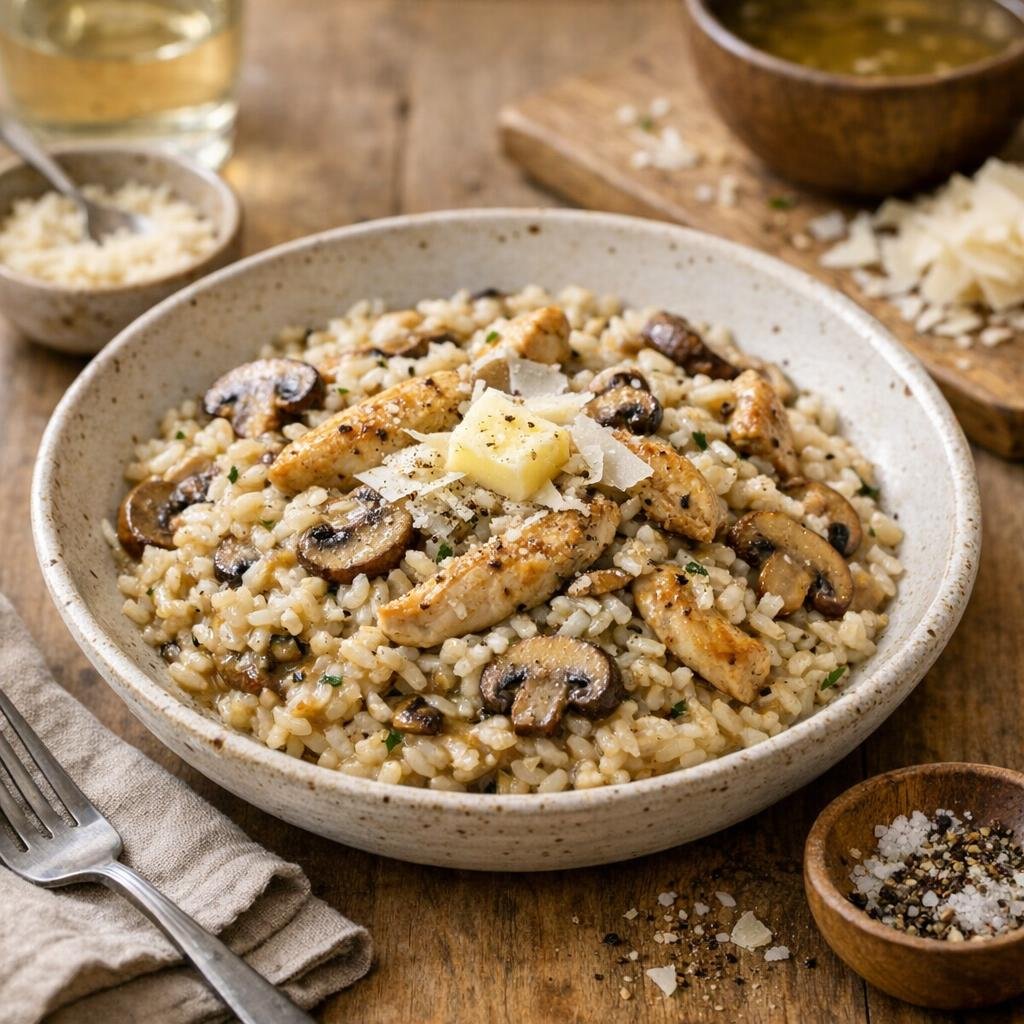 Risotto au poulet crémeux à l'Assemblage à Risotto
