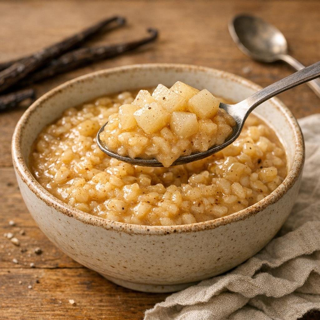 Riz au lait Chaï Voyage Indien et poires pochées avec Chaï Voyage Indien