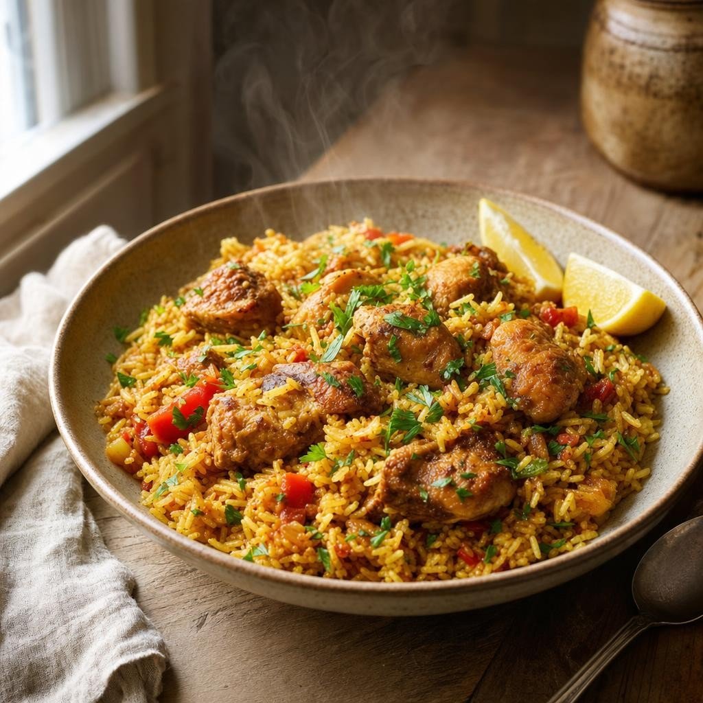 Riz au poulet parfumé à l'Assemblage à riz avec Assemblage à riz