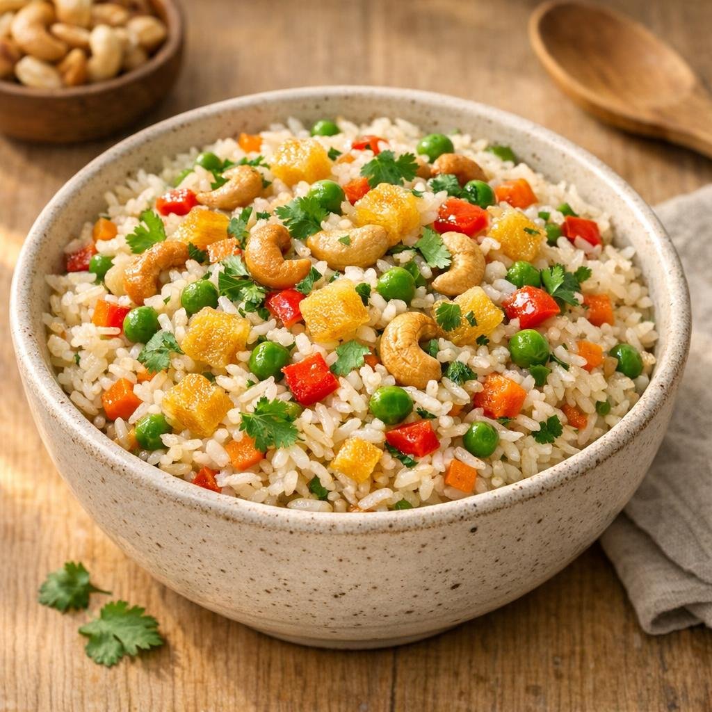 Riz coco ananas séché du Cameroun parfumé avec Ananas séché du Cameroun