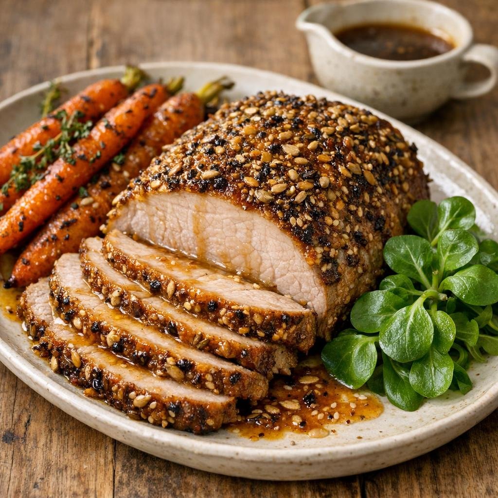 Rôti de porc aux graines