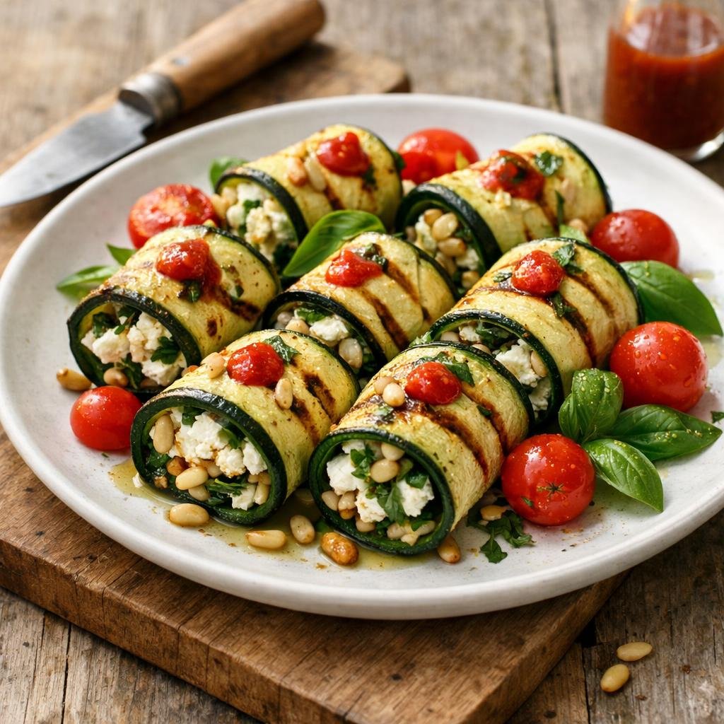 Rouleaux courgettes feta