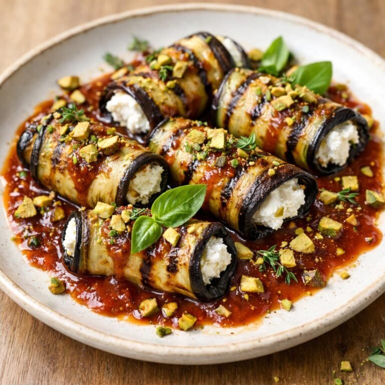 Rouleaux d'aubergine grillée