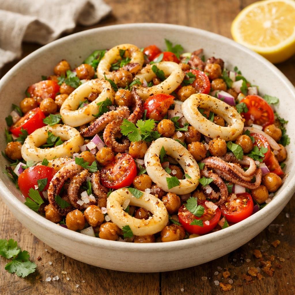 Salade calamars pois chiches