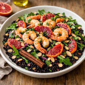 salade riz noir crevettes