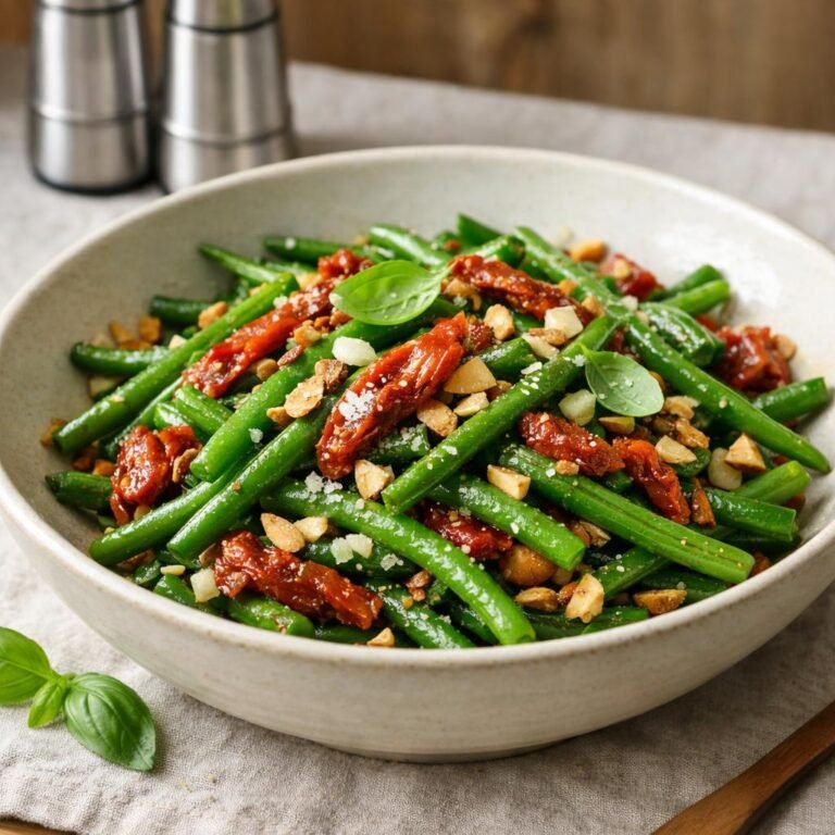 Salade tiède de haricots verts