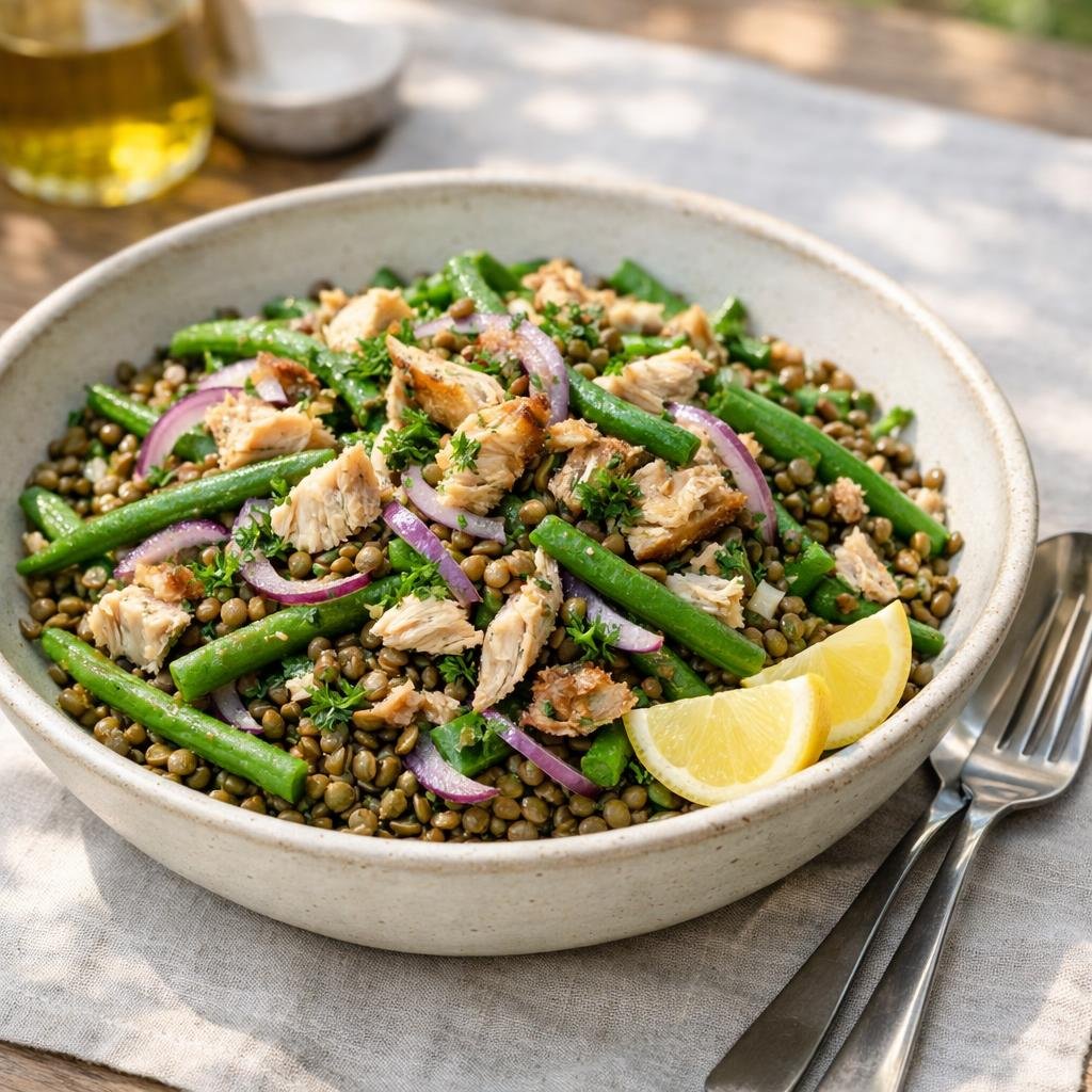 Salade tiède de lentilles