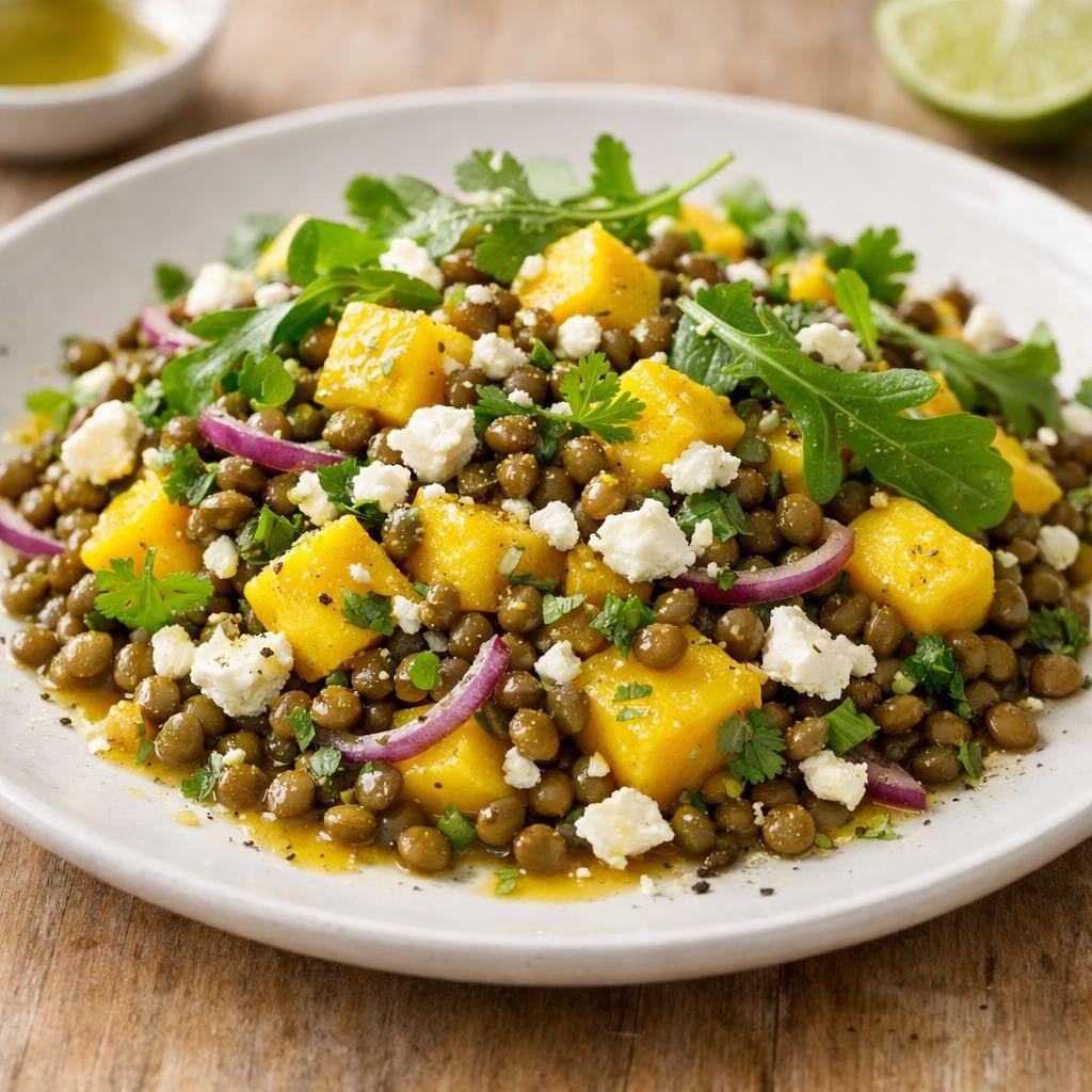salade tiède lentilles mangue