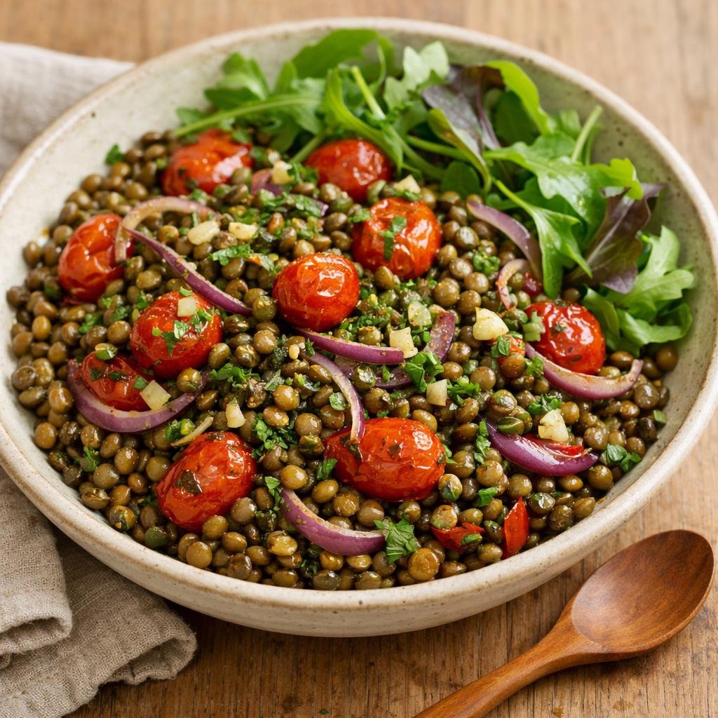 salade tiède de lentilles