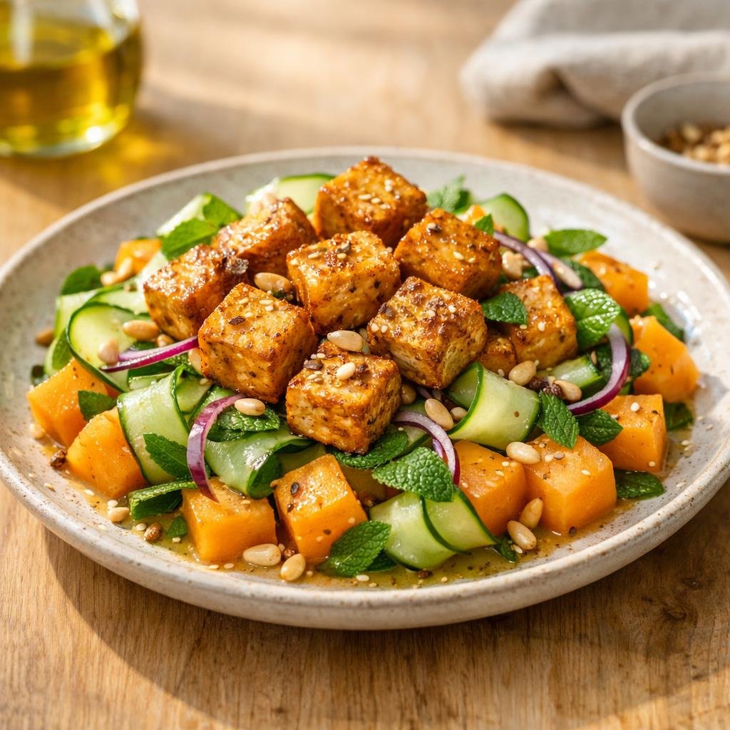 tofu grillé melon
