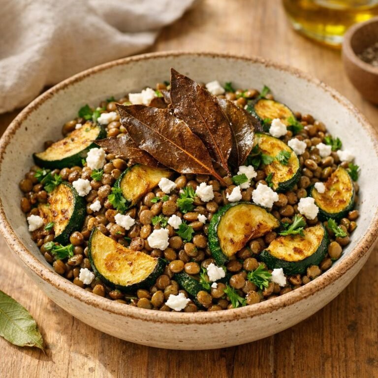salade tiède lentilles et laurier