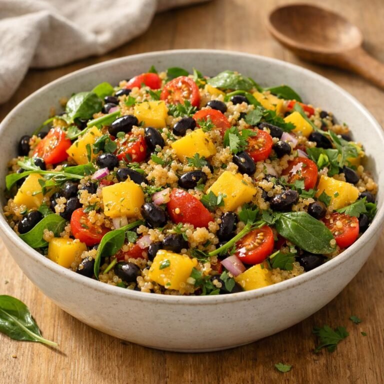 Salade tiède quinoa mangue