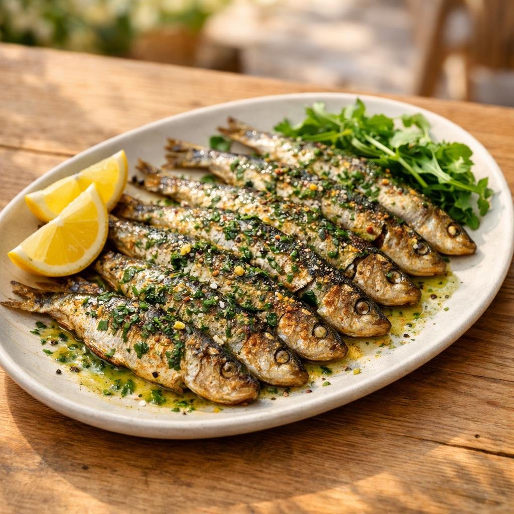 Sardines grillées citronnées