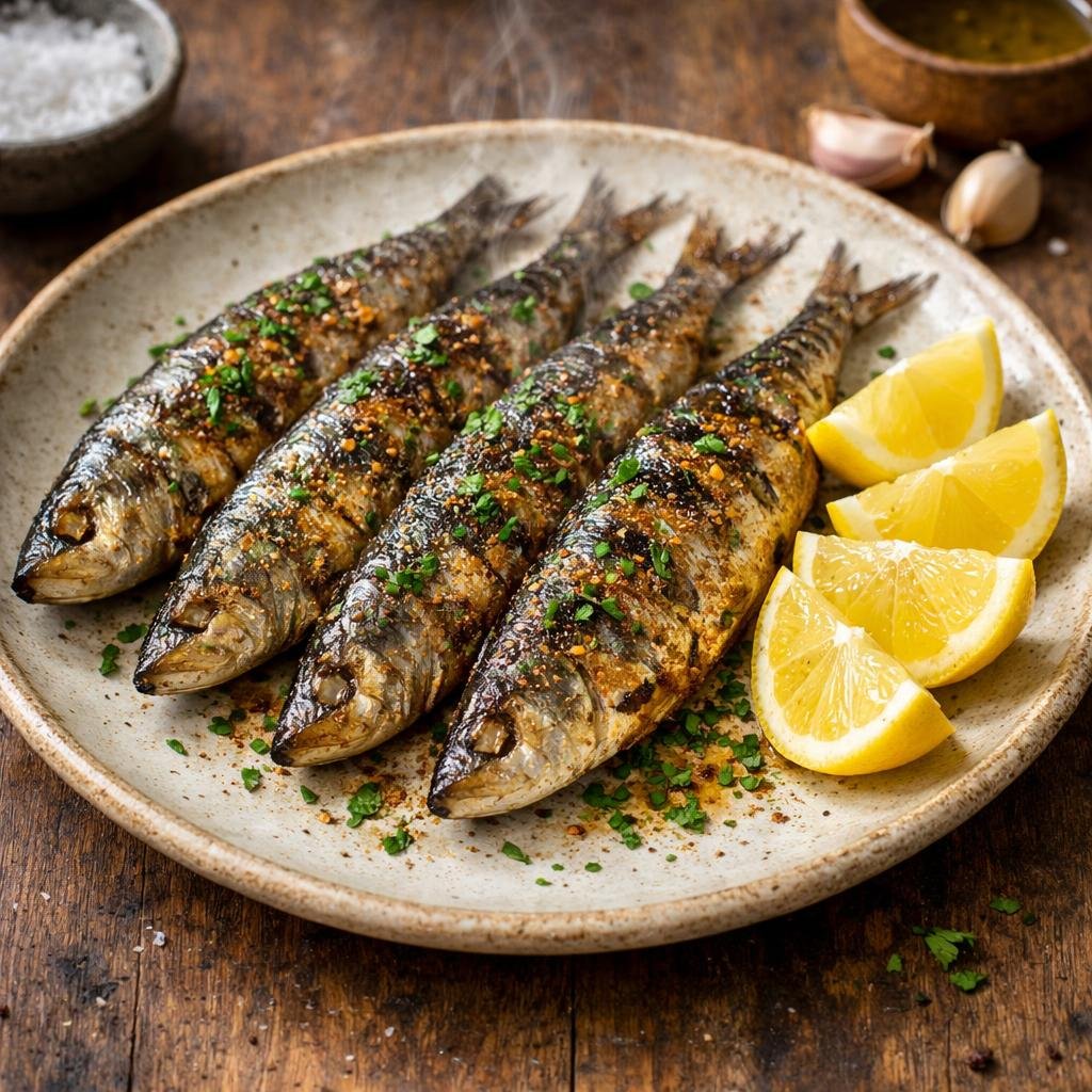 Sardines grillées fumées