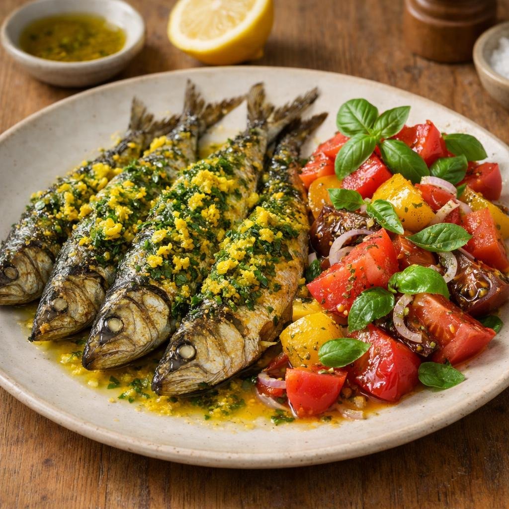 Sardines grillées Golden Latte