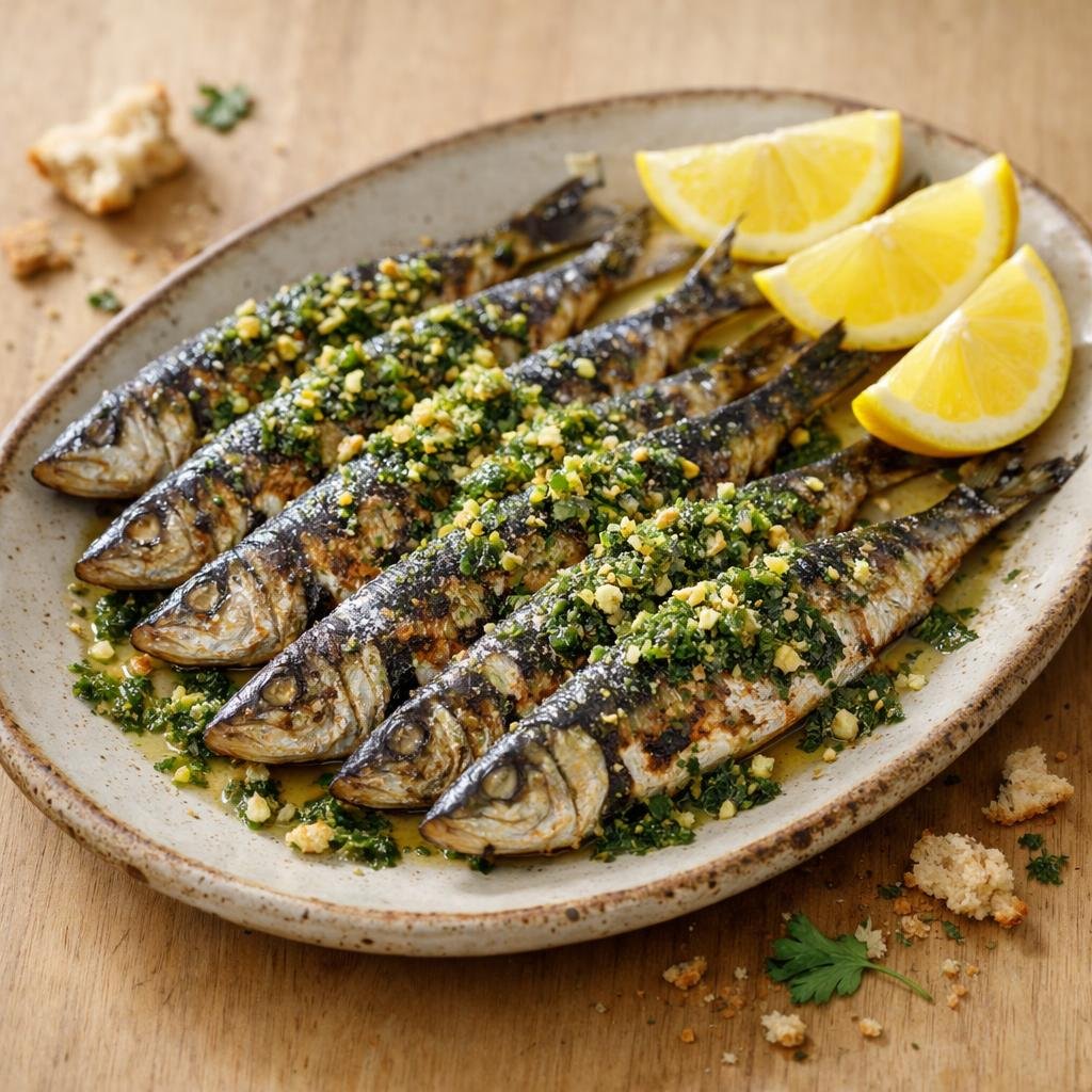 Sardines grillées gremolata